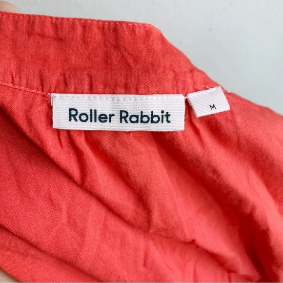 Roberta Roller Rabbit Embroidered Sleeveless Cotton Tank Dress Coral Sz Medium - Picture 5 of 5